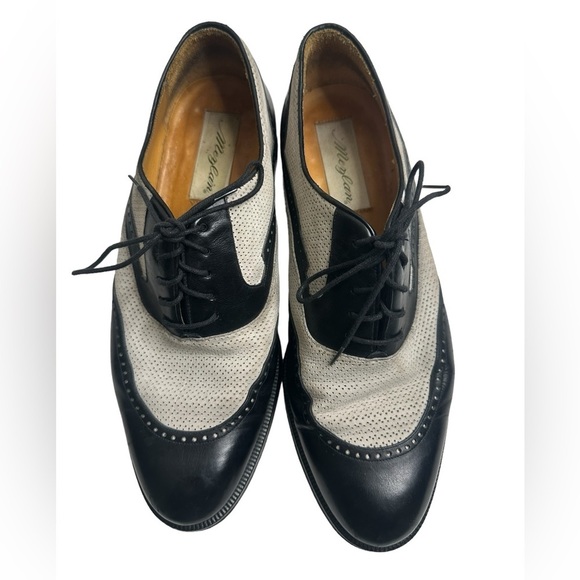 Mezlan black and white men dress shoes size 9 main image 14
